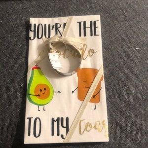 Tea Towel/ cookie cutter holiday set. “You’re the avocado to my toast). (NWT)